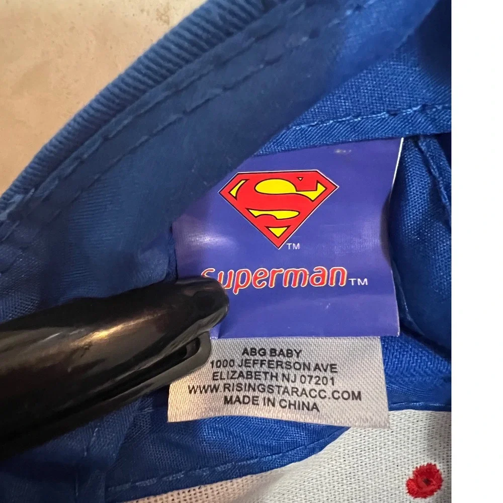 DC Comics Superman Infant Blue Baseball Cap‎ Hat with Attached Red Cape Logo